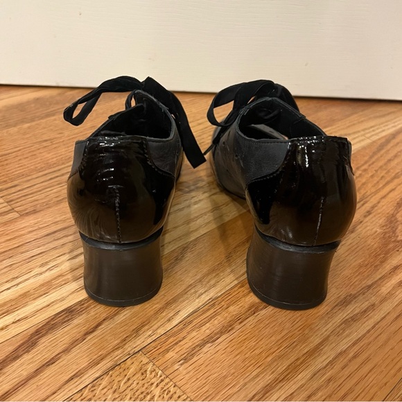 Born Black Lace Up Heels Leather Toe Velvet Mary Jane Oxford Whimsigoth 8.5 - Picture 7 of 9